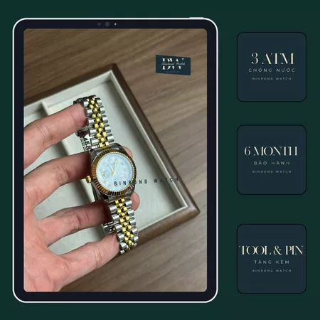 Đồng Hồ Nữ, Đồng Hồ Nữ Size 31mm Niềng Băm Mặt Tròn Chạy Pin Dây Thép Đúc Sang Trọng Chống Nước Tốt 3Atm Bảo Hành 6T