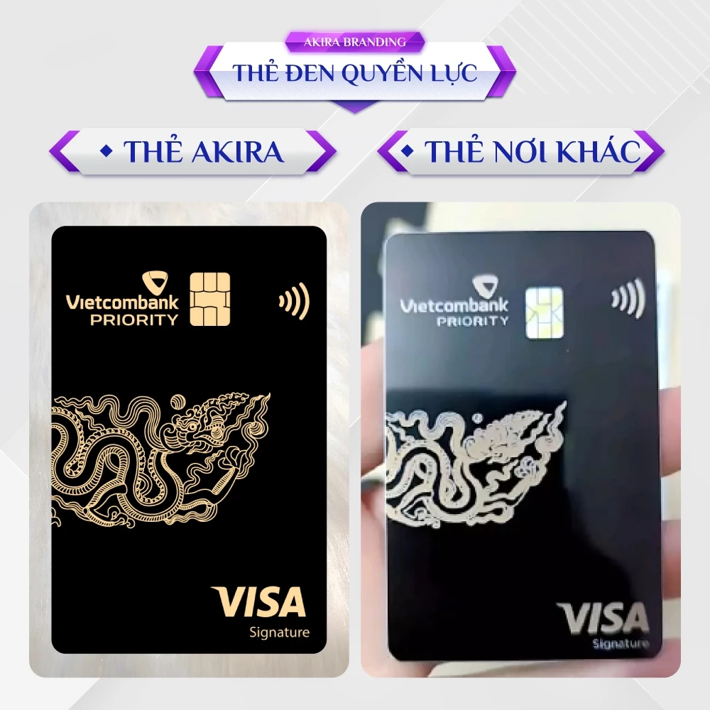 Bộ 3 thẻ quyền lực Long - Lân - Phượng] Thẻ đen Vietcombank + Thẻ đen TPbank + Thẻ đen Eximbank