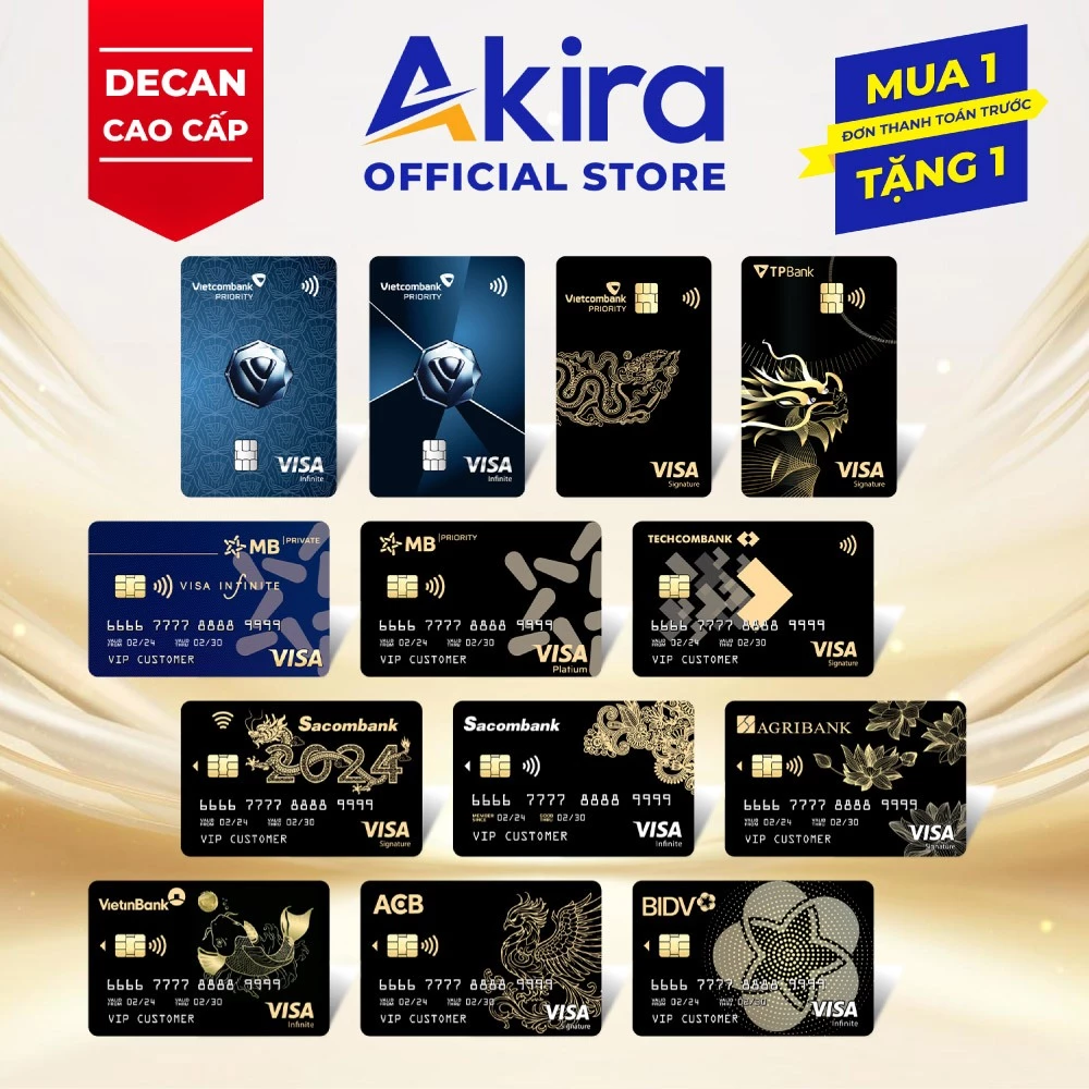 Skin black card - Decal dán thẻ ngân hàng, bảo vệ thẻ ATM, miếng dán trang trí thẻ nhựa PVC