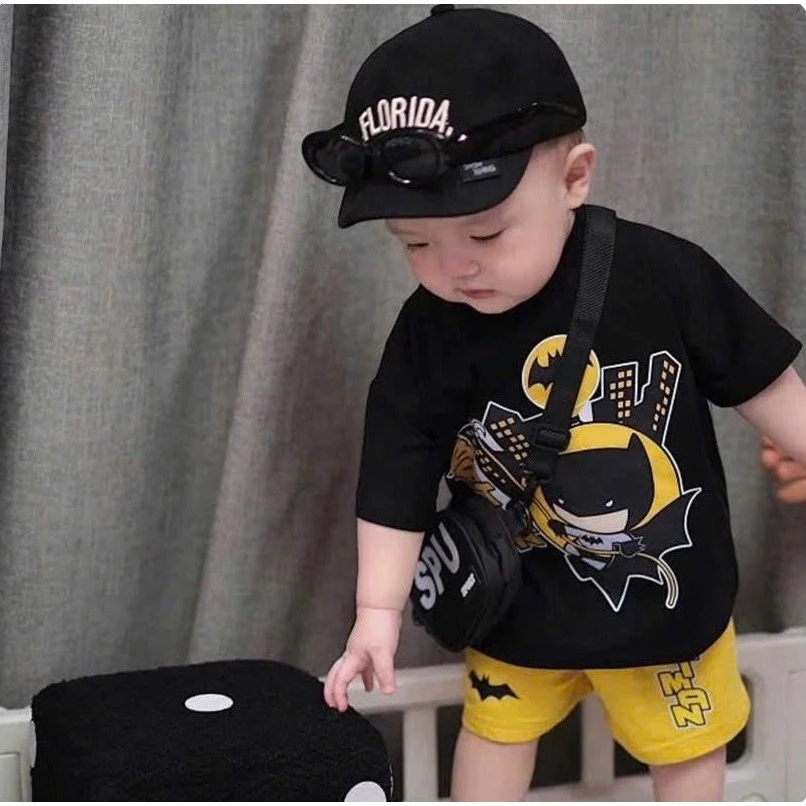 Bộ quần áo cho bé trai in DơiBM chất liệu cotton co dãn 4c size 10-63kg GiaMi Shop GMBM